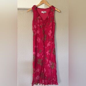 Like NEW Sue Wong Pink Floral Silk Maxi Dress Size 8